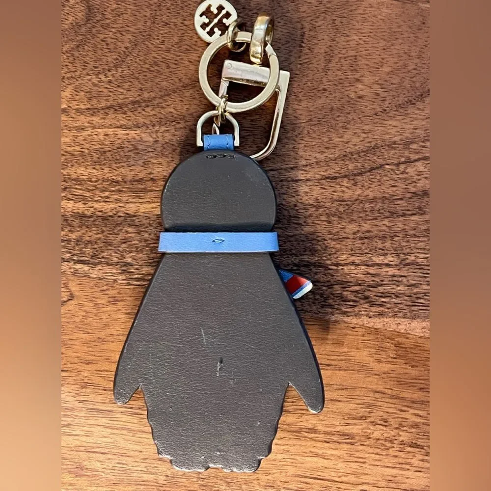 Tory Burch Black & Blue Penguin Key Fob Charm